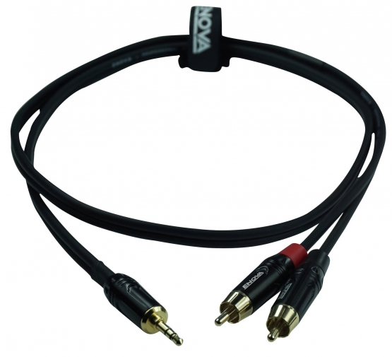 ENOVA 1 m 3.5 mm Jack stereo - Cinch Kabel male schwarz & rot