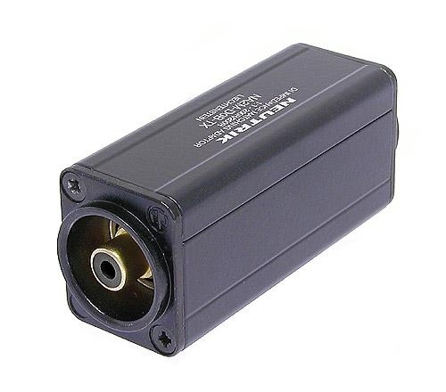 Neutrik NA2M-D0B-TX Symmetrie Adapter, 3-polige XLR Stecker - Cinch / Phono Buchse, schwarz codiert