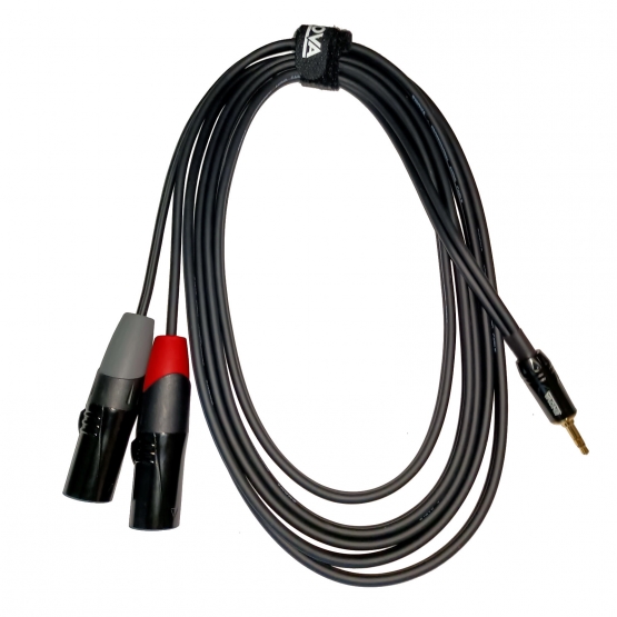 ENOVA 1 m 3.5 mm Mini Jack stereo - 2x XLR male 3 pol Kabel schwarz & rot