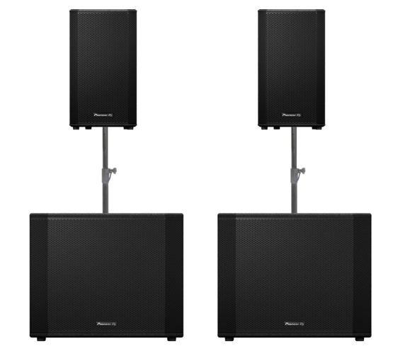 Pioneer Bundle: 2x XPRS152 (15" aktiv Montitor) + 2x XPRS1182S (18" aktiv Subwoofer) - Verfügbar