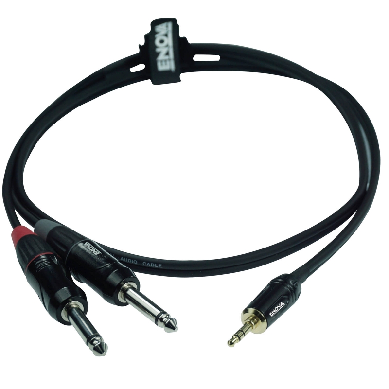 G54 Profis 300cm 3,5mm Stereo Stecker Klinke zu 2x 6,35mm Mono Klinke Audiokabel 