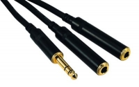 Y-Kabel 0,3m mit Plug 6,35mm Stereo