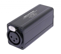 Neutrik NA2F-D0B-TX Symmetrie Adapter, 3-polige XLR Buchse - Cinch / Phono Buchse, schwarz codiert