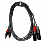 Enova 1 Meter Stereokabel cinch (RCA) - XLR male 3 pin