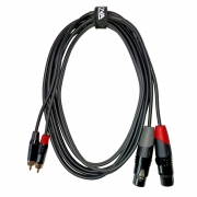 Enova 3 Meter Stereokabel cinch (RCA) - XLR female 3 pin